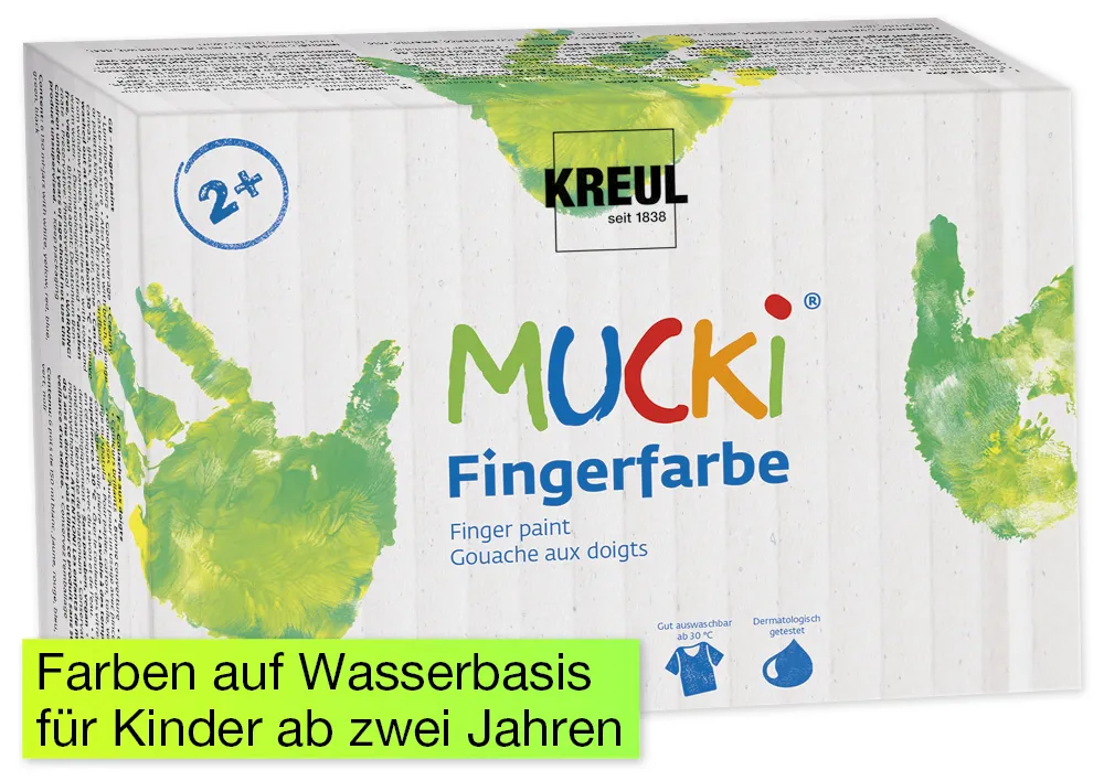 Set MUCKI Fingerfarbe à 150 ml, 6-tlg.