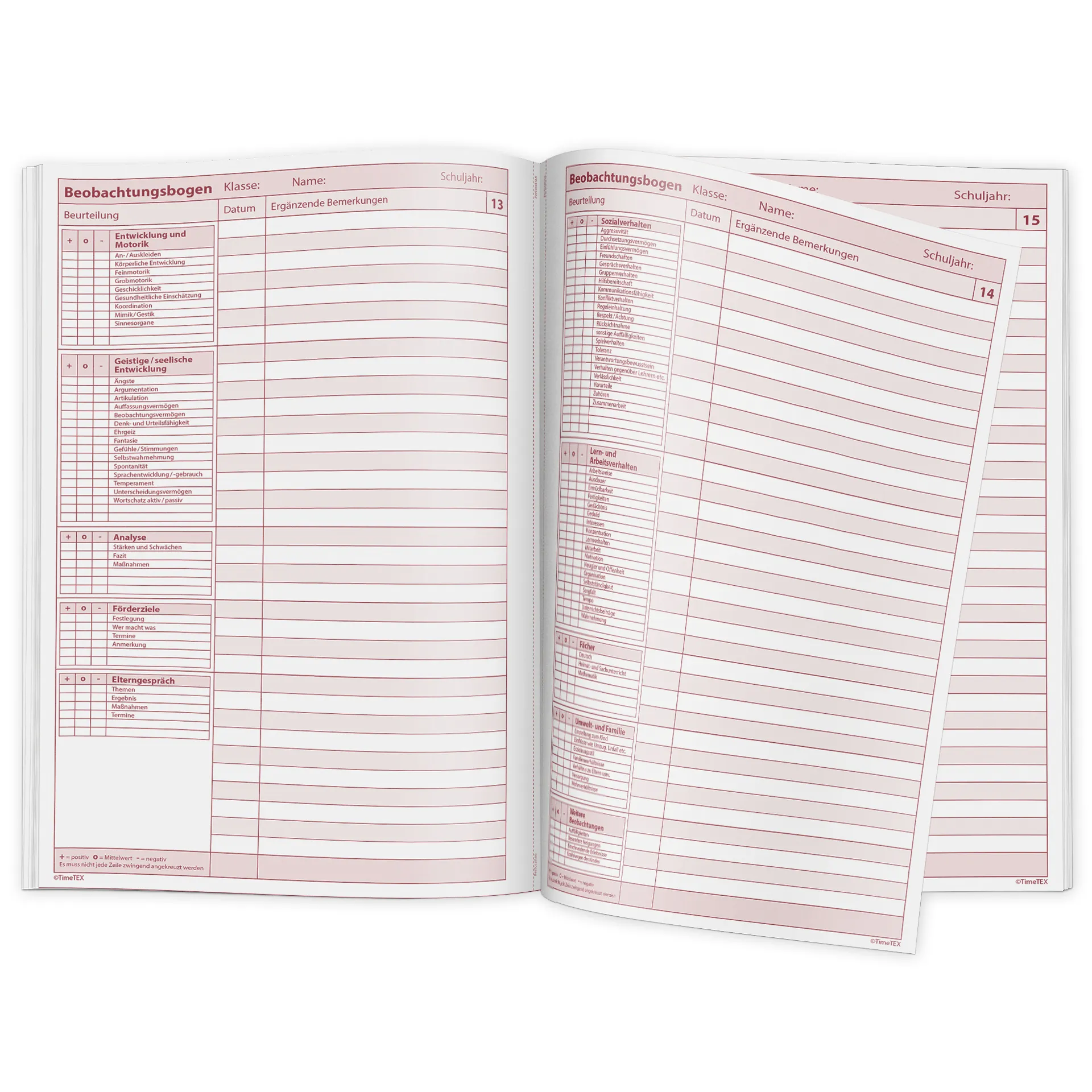 TimeTEX Heft Schüler-Beobachtung A4