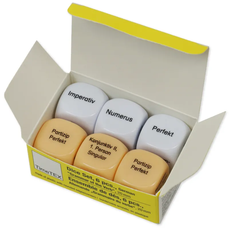 TimeTEX tärningsset tysk "Verb grammatik", 6 stycken, 20 mm
