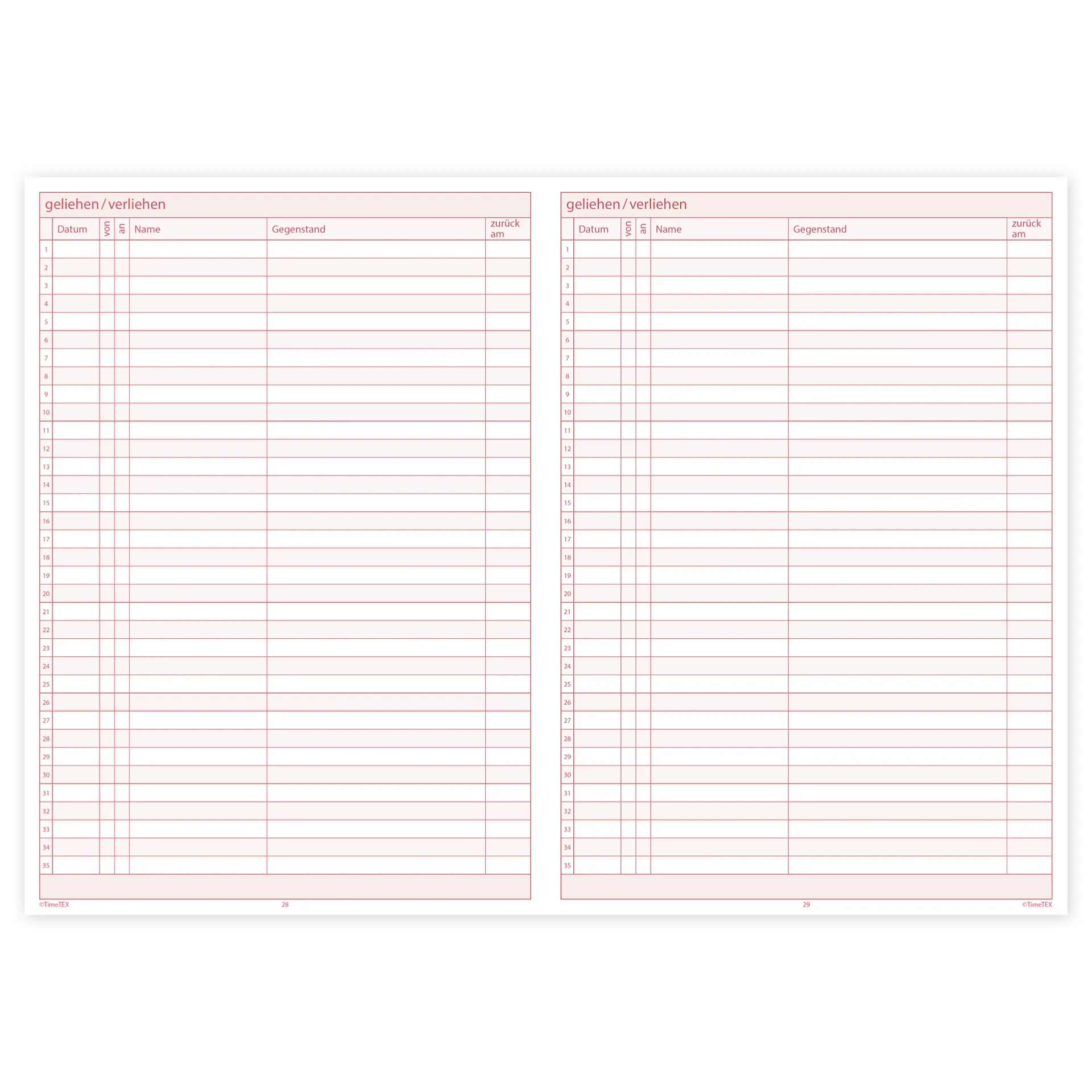 TimeTEX Klassen-Checklisten, A4 TimeTEX Klassen-Checklisten, A4