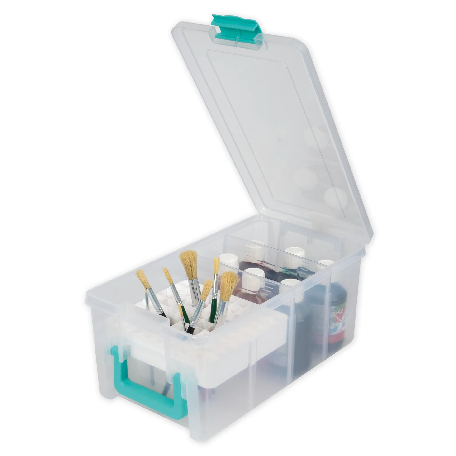 TimeTEX boks med hængslet låg og blyantindsats, transparent