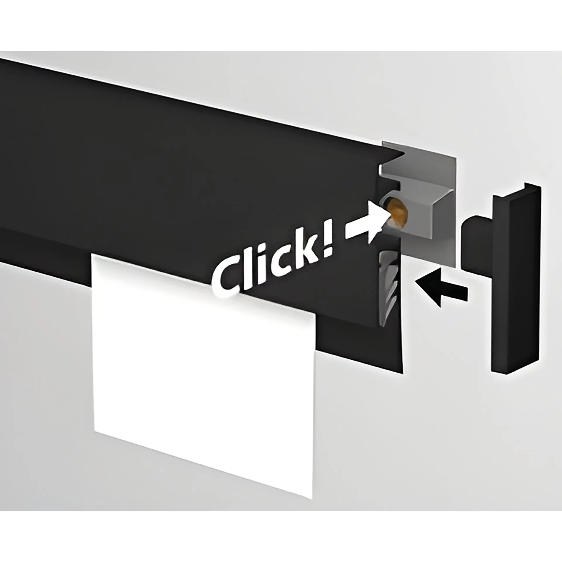 Info-Leiste mit Befestigungs-Material, 100 cm, weiß
