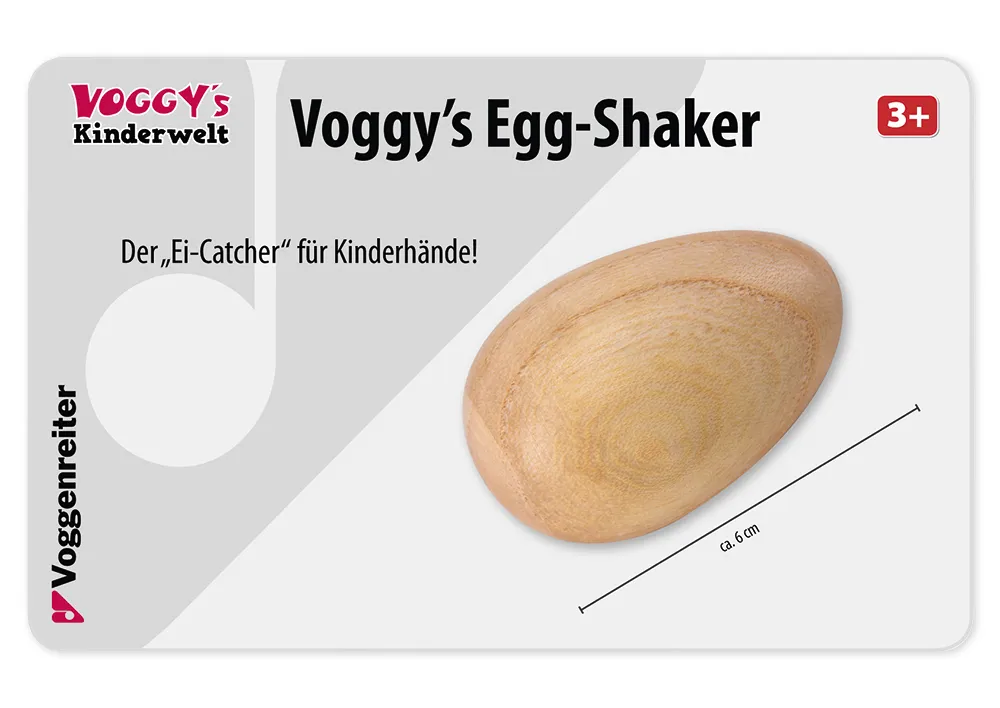 Egg-Shaker aus Holz, 6 cm