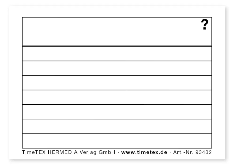 Blanko-Lernkärtchen, A8 weiß, 100 Stück