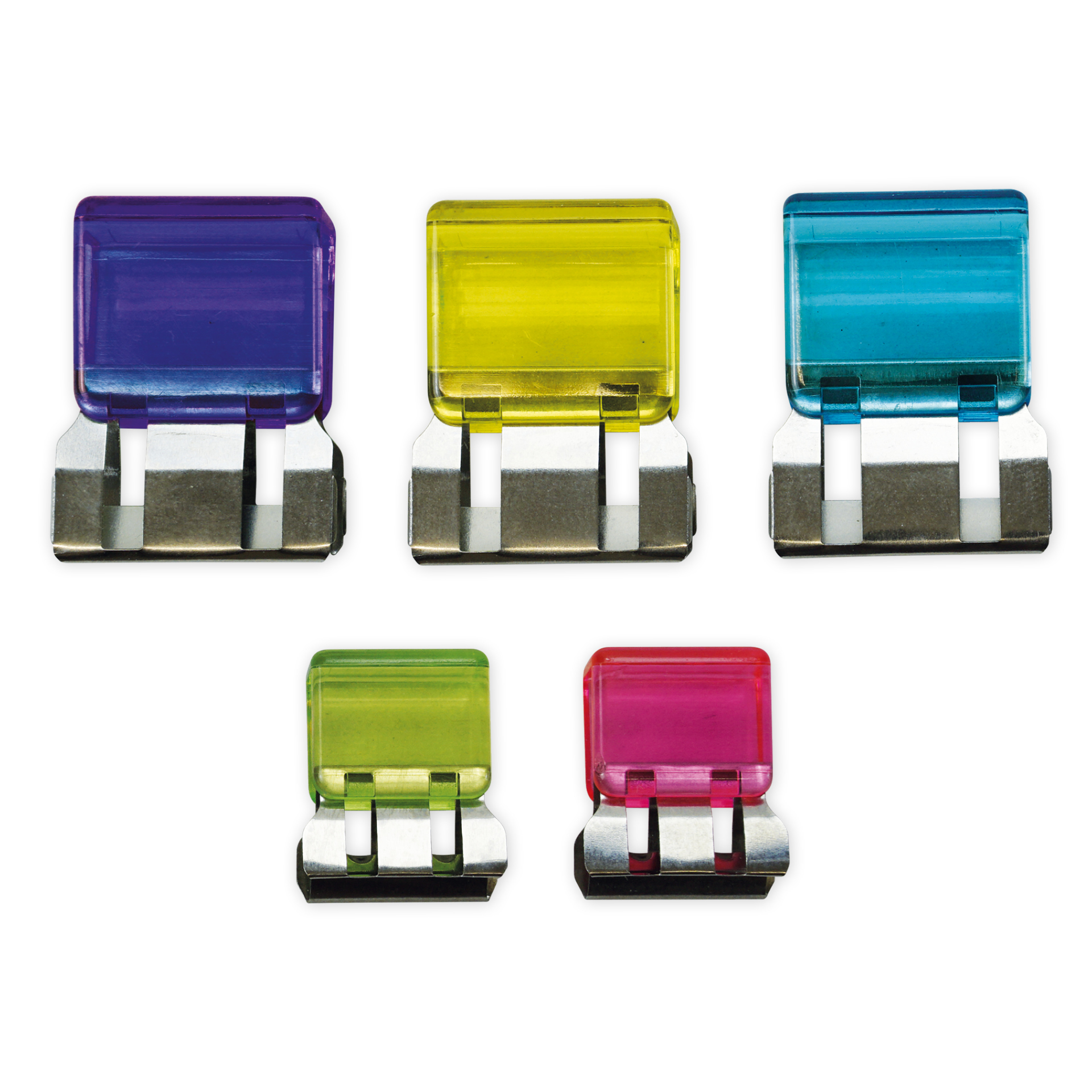 TimeTEX Set Papierstapel-Klammern, 5-tlg., transparent