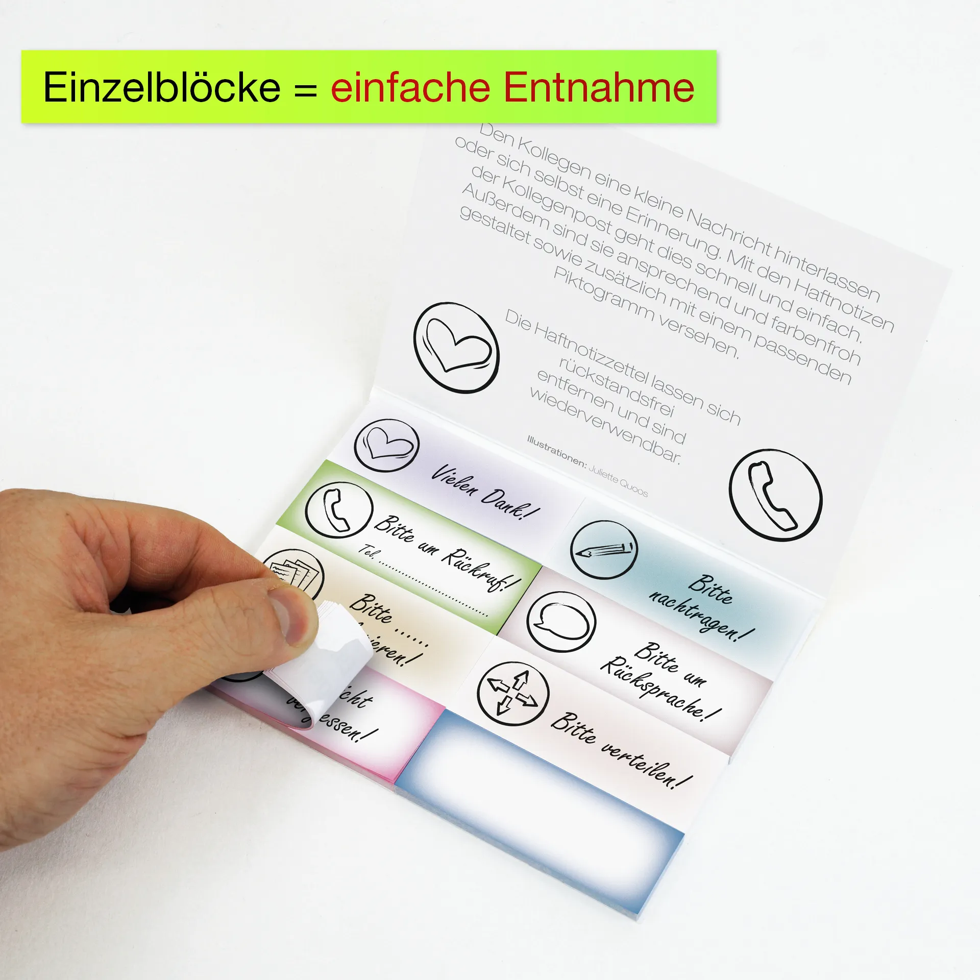 Haftnotiz-Blöcke "Kollegenpost", 73x26 mm, 8 Blöcke
