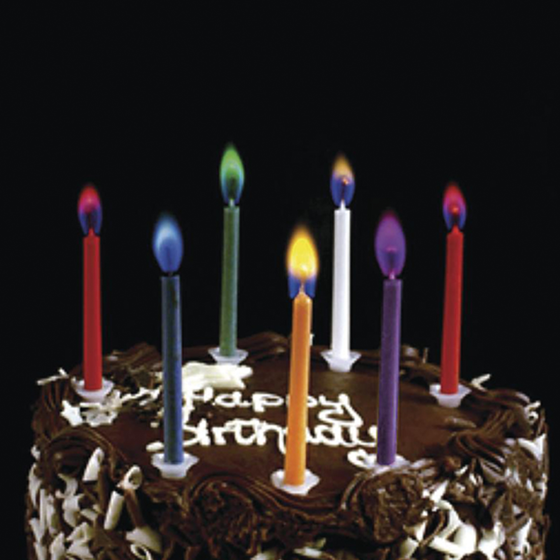 Set Partykerzen mit farbiger Flamme, 12 Stück Set Partykerzen mit farbiger Flamme, 12 Stück