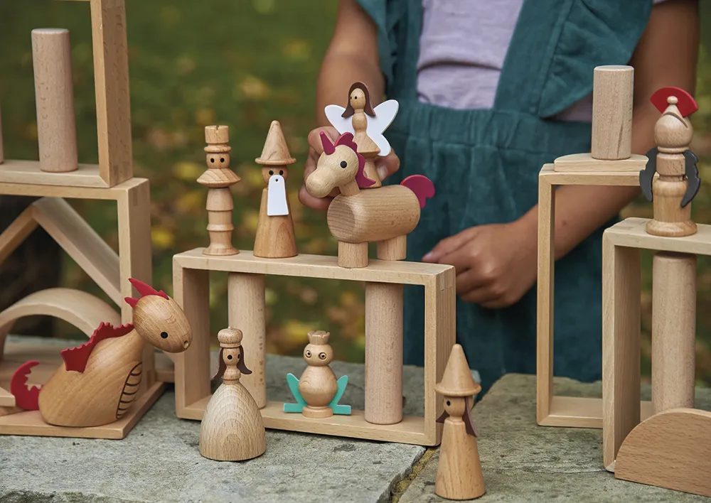 Holzbausteine "Architektur", naturbelassen, 28-tlg.