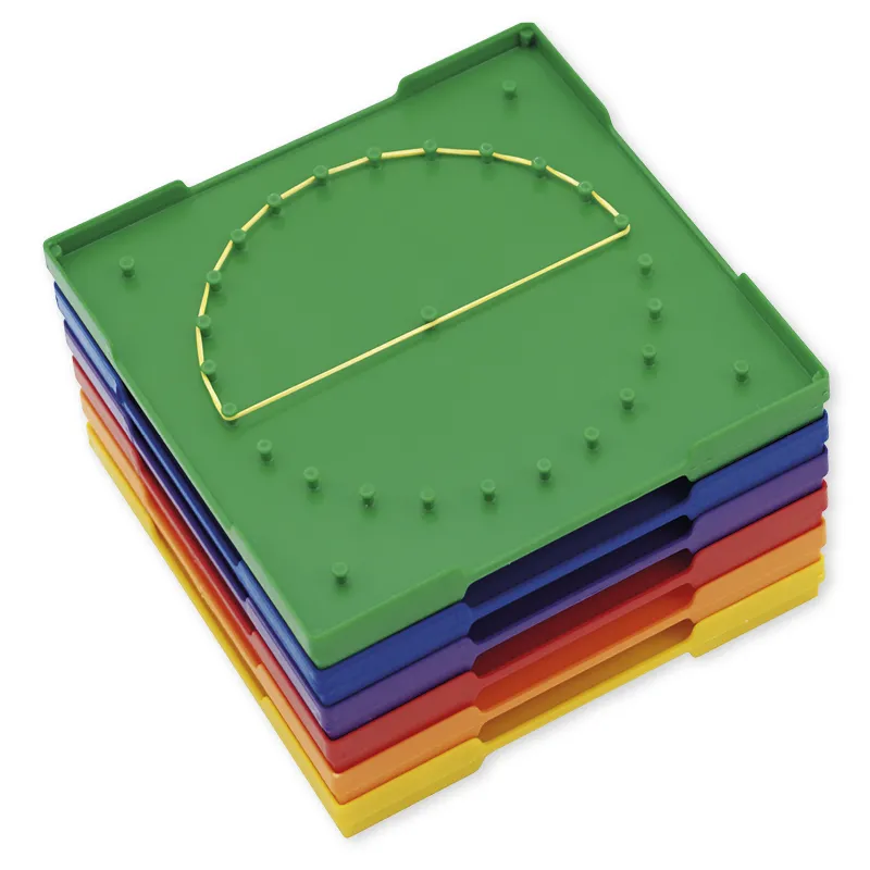 Klassensatz Geometrie-Brett doppelseitig (5x5 Stifte), 24 Stück in Box, 15x15 cm, bunt