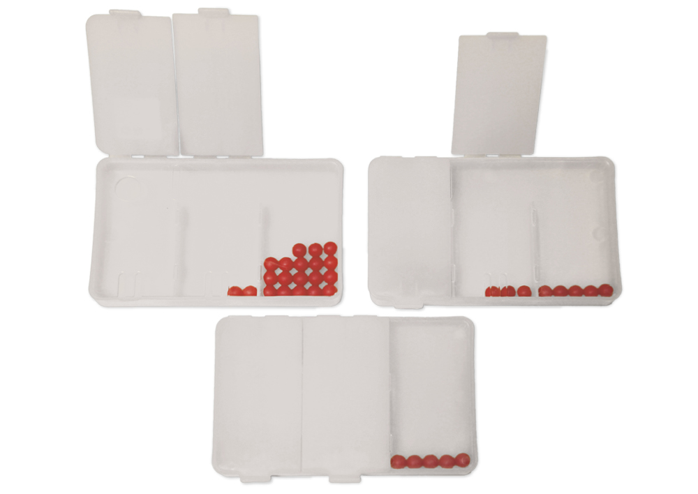 Pudełko Whisper Shaker Box, 3-częściowe, zawierające 20 koralików