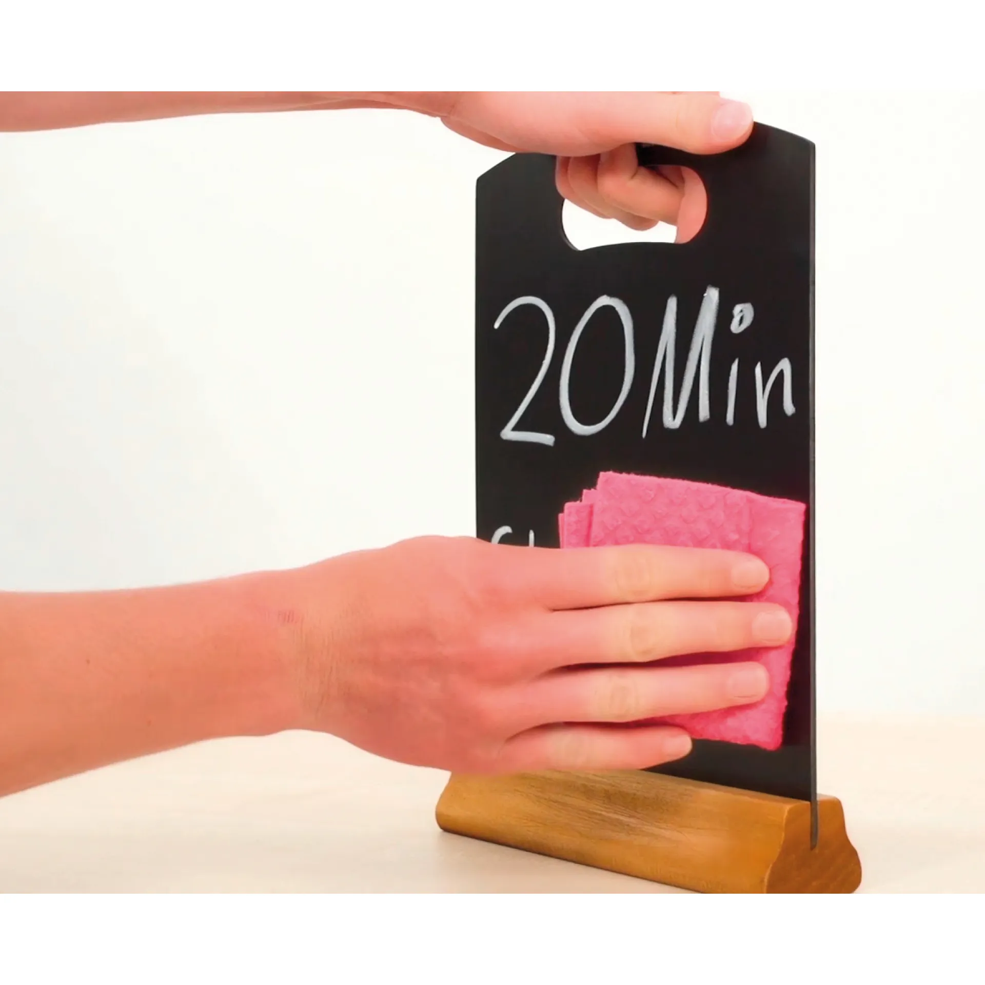 Tablica A4 ze stojakiem i otworem na uchwyt