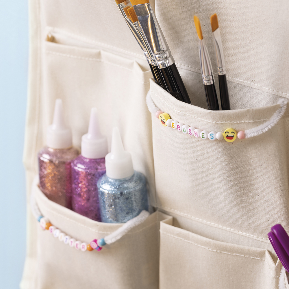Material-Taschen-Vorhang aus Canvas, 24 Taschen, 93x60 cm Material-Taschen-Vorhang aus Canvas, 24 Taschen, 93x60 cm