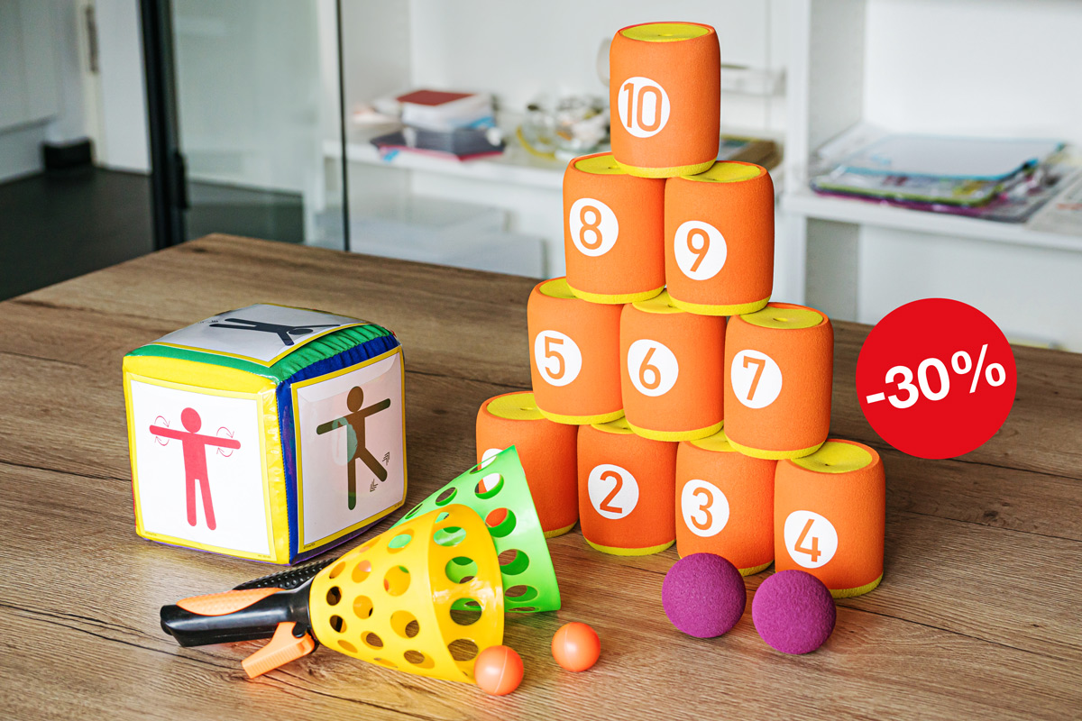 Flüster Dosenlernspiel für geräuscharmes "Bewegtes Lernen"