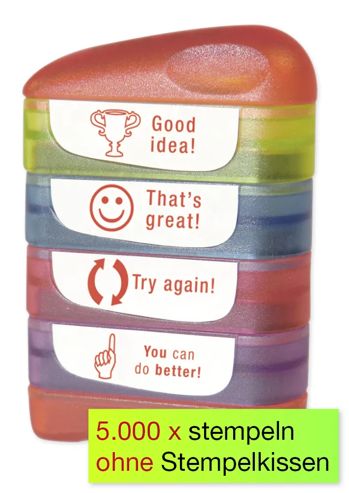 Siebdruck-Stempel "Perpetuum", 4 in 1, "Good idea"