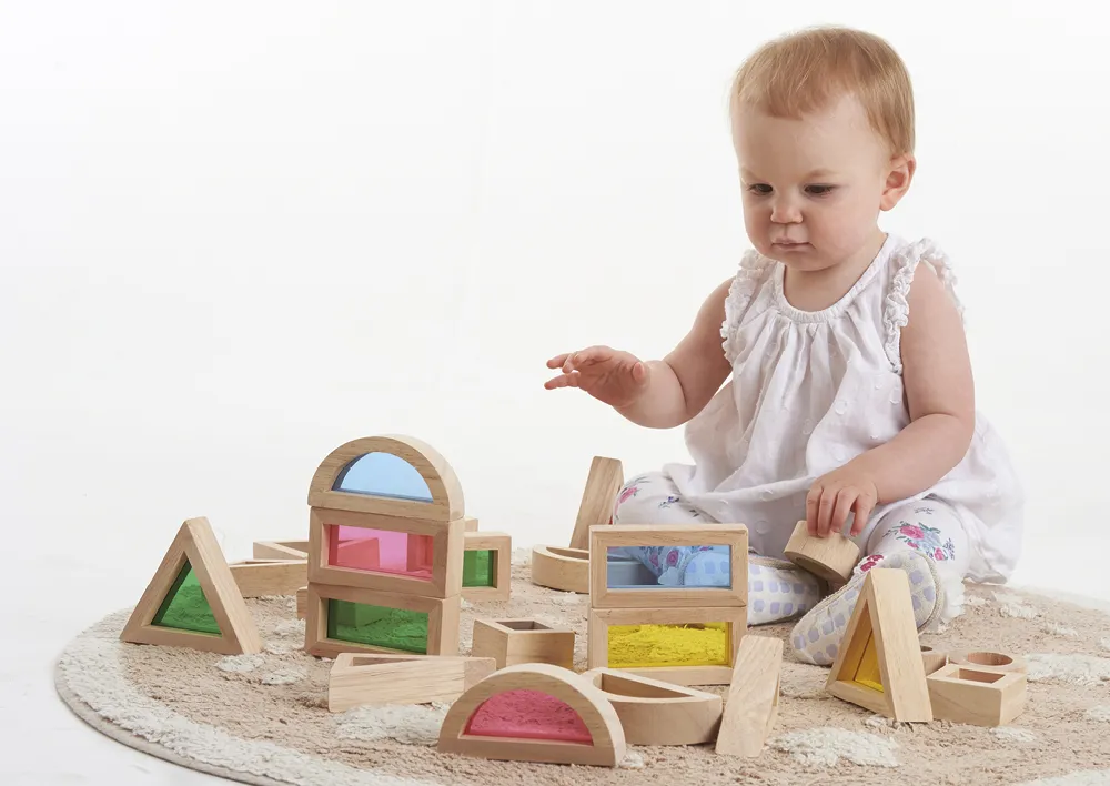 Houten bouwstenen "Regenboog", 24-delig