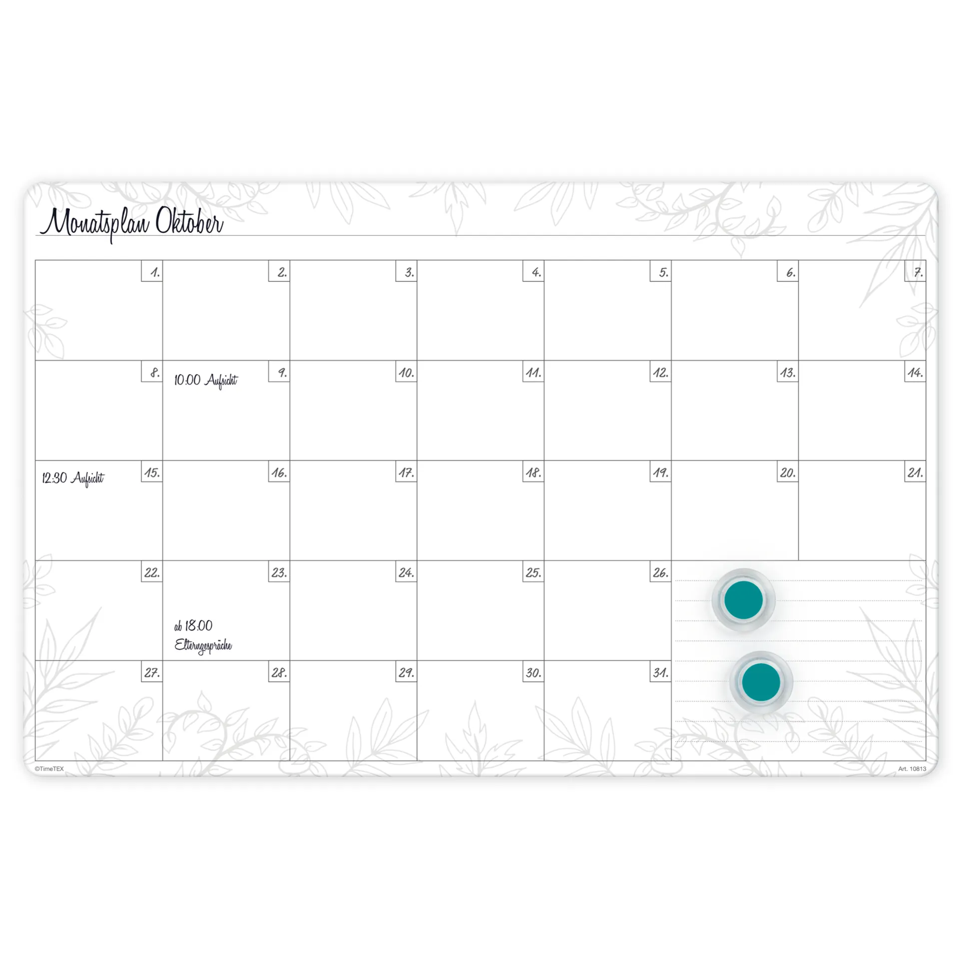 TimeTEX whiteboard månadsplan A3-Plus "My Month", magnetisk, 4-delad.