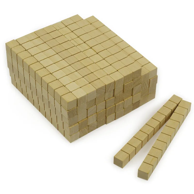 Dienes decimal tio pinnar, gjorda av trä, 50 stycken