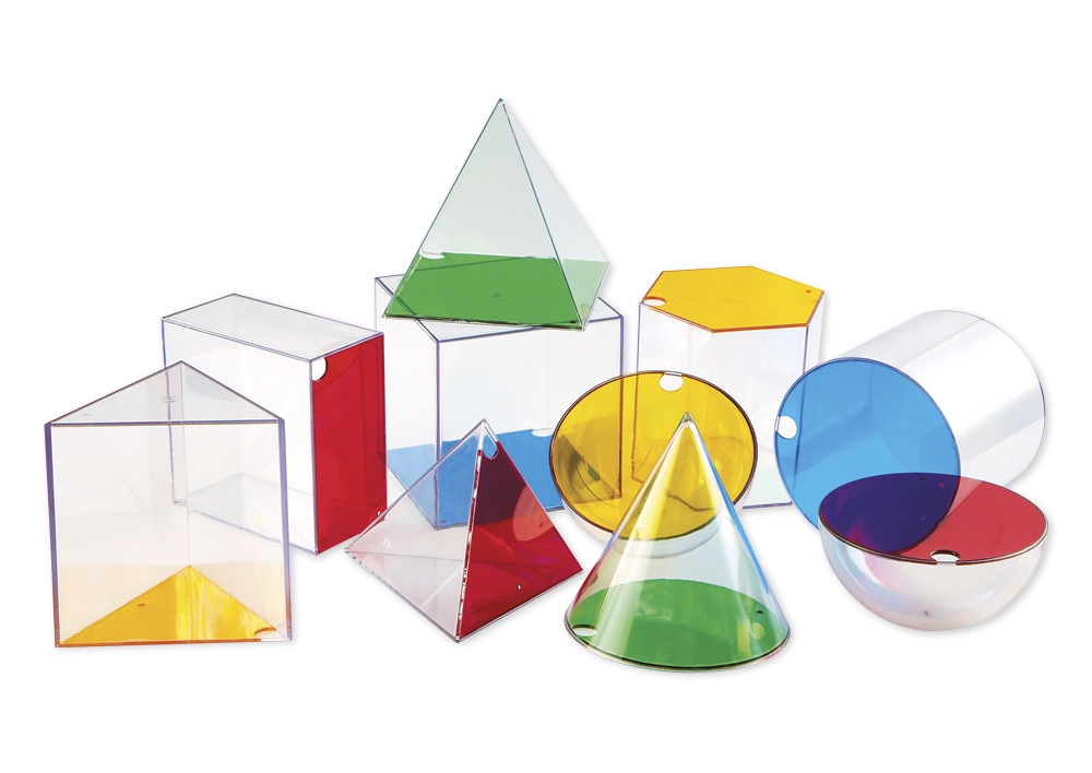 TimeTEX Set Geometrie-Körper transparent XXL, 10-tlg.