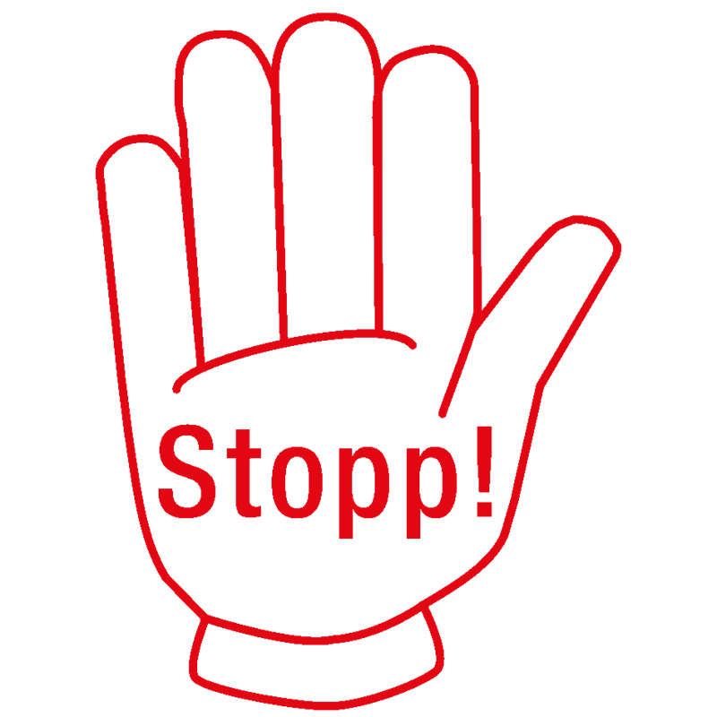 TimeTEX Siebdruck-Stempel "Perpetuum", "Stopp!"