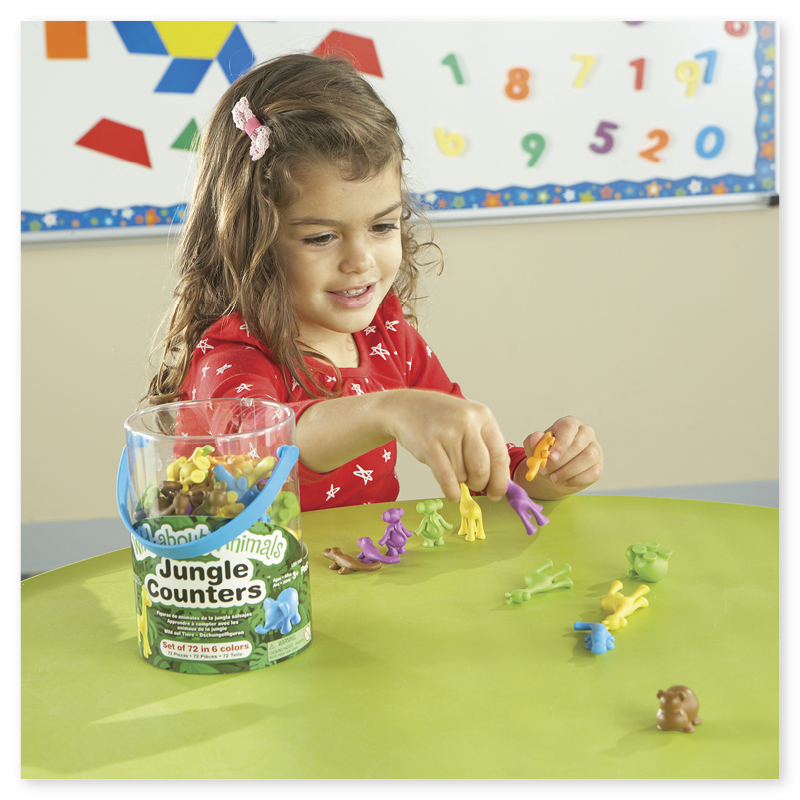 Set Dschungel-Tiere farbig sortiert, 72-tlg., in Dose