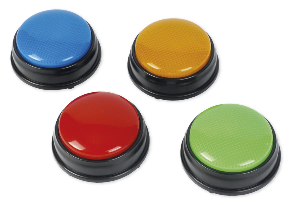 Antwoord buzzers 4-delige set, licht & signaaltonen