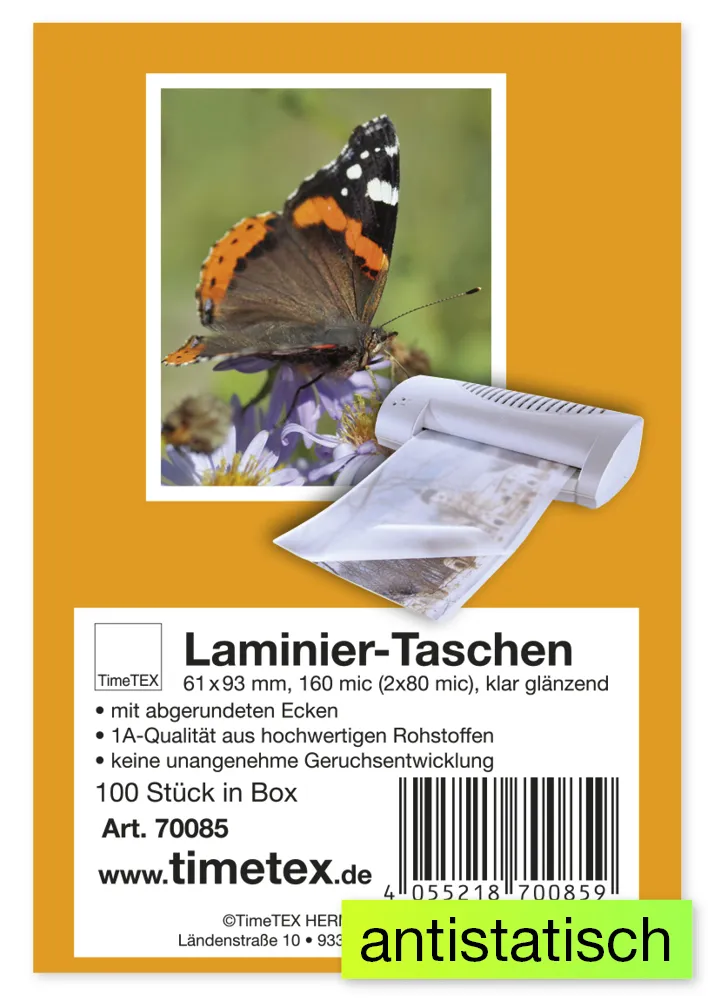 Lamineringsfickor "spelkort" 61x93 mm, 2x80 mic blank, 100 st.