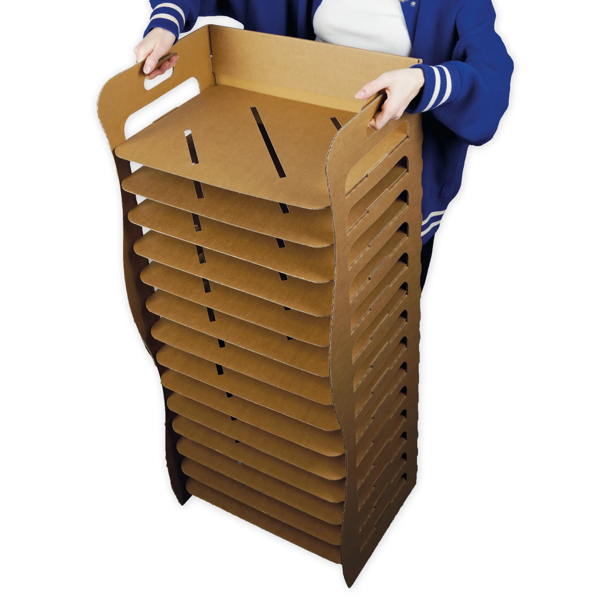 Papier-Trockenregal aus Pappe, 14 Böden, 110x47x36 cm