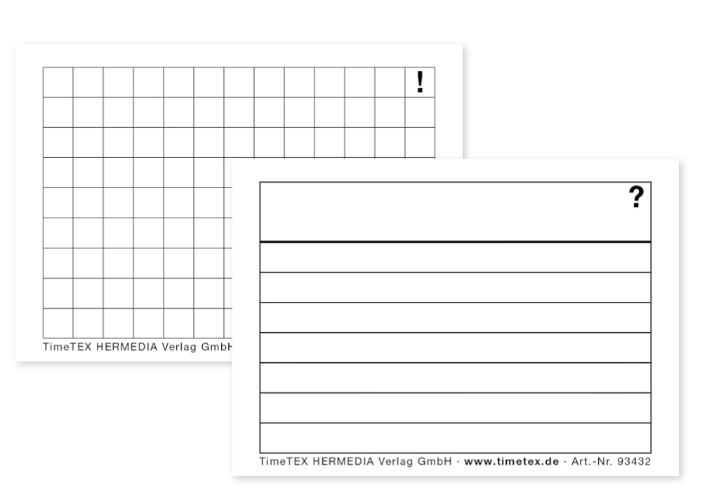 Tomma inlärningskort, A8 vit, 100 st