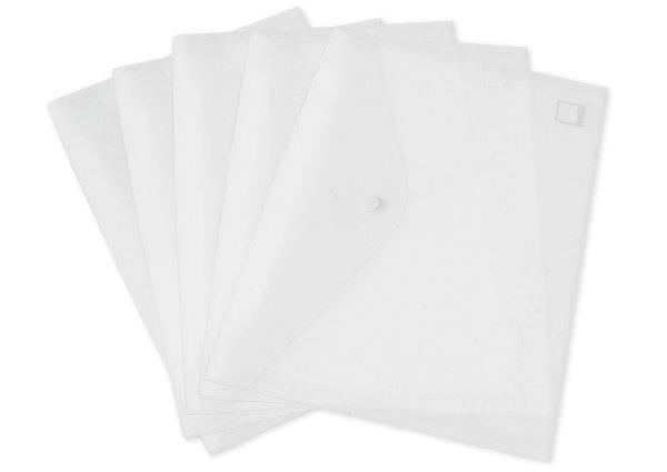 5 pochettes en plastique A4 pour ranger des documents