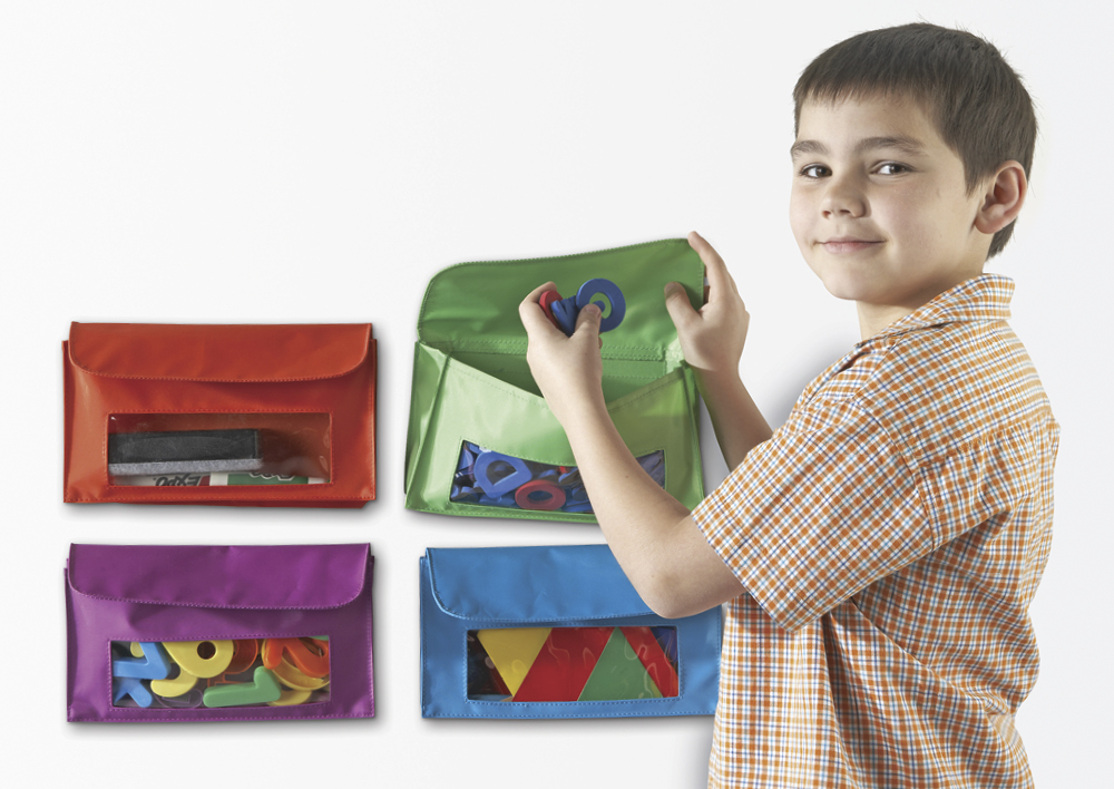 Set Utensilien-Taschen, magnetisch, 4-tlg., Aufbewahrung & Ordnung, Bürobedarf, Kindergarten
