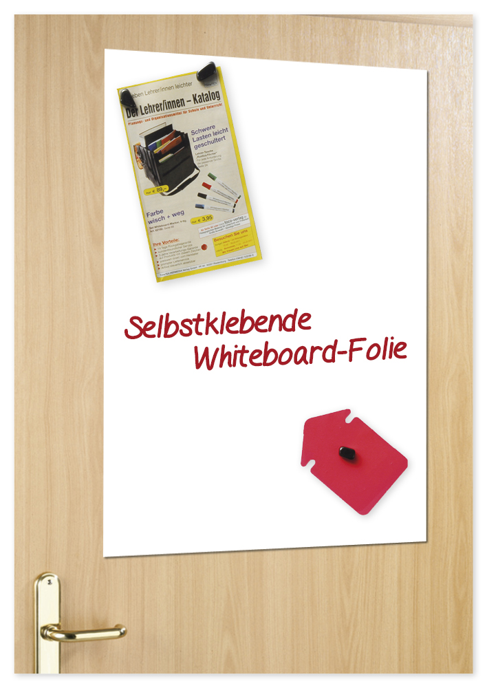 Whiteboard-Folie, selbstklebend + magnethaftend
