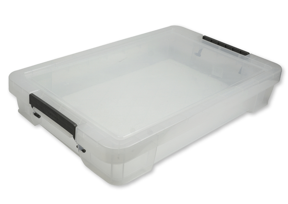 Kunststoff-Box stapelbar, transparent, 12 Liter (A3), Aufbewahrung &  Ordnung, Bürobedarf, Kindergarten