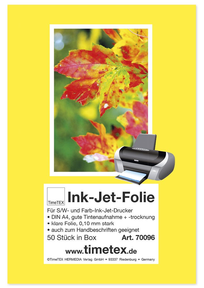 Folie A4 für Inkjet-Drucker, 50 Stück