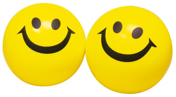 Balle anti-stress, emoji rieur, 6 cm ø
